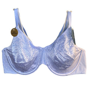 NWT Wacoal Back Appeal Underwire Unlined Bra Blue Hydrangea 36C